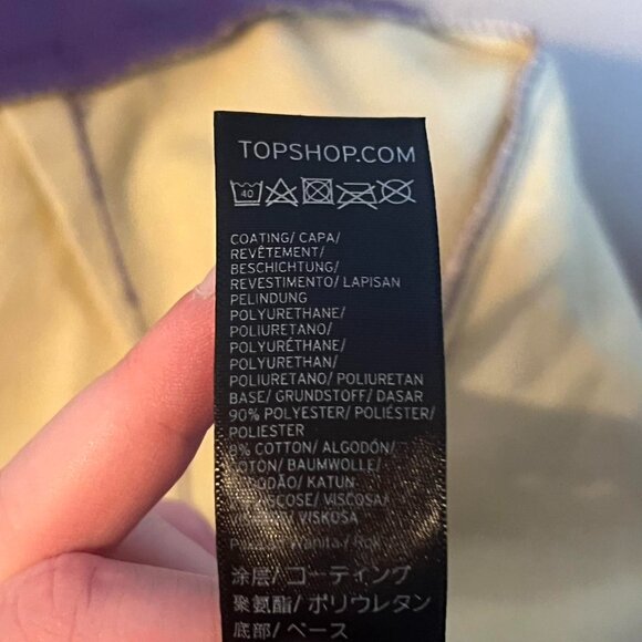 Top Shop Purple Pleather mini skirt size 10 - Picture 3 of 5